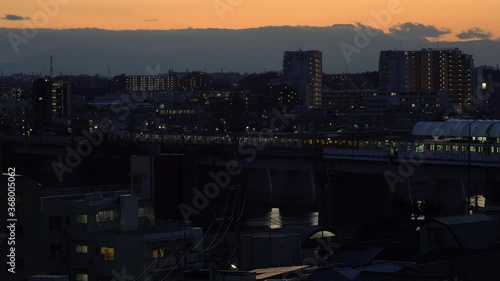 東京の風景　二子玉川の夕焼け