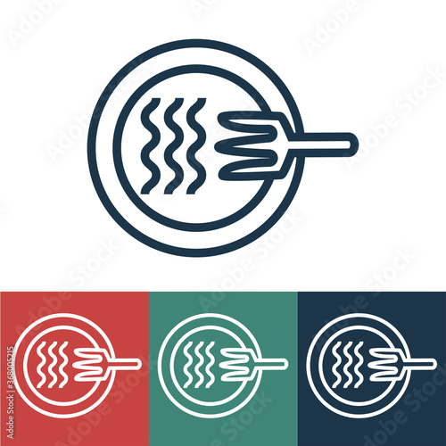 Linear vector icon with spaghetti