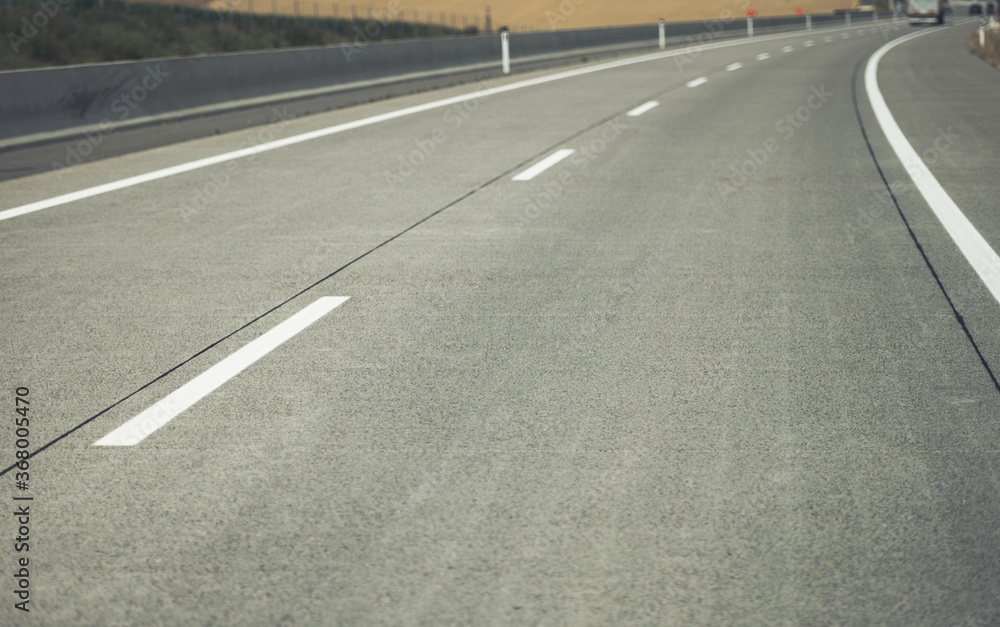 Newly Constructed Modern Two Lanes Highway Newly Constructed Modern Two Lanes Highway