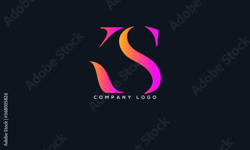 Abstract creative minimal and unique alphabet letter icon logo KS