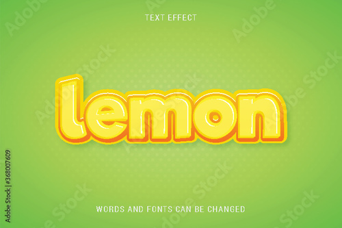 fresh lemon text effect 100% editable vector image