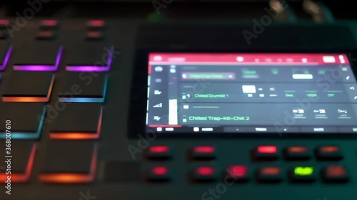 Digital Audio Beatmaker Sampler with lit up buttons photo