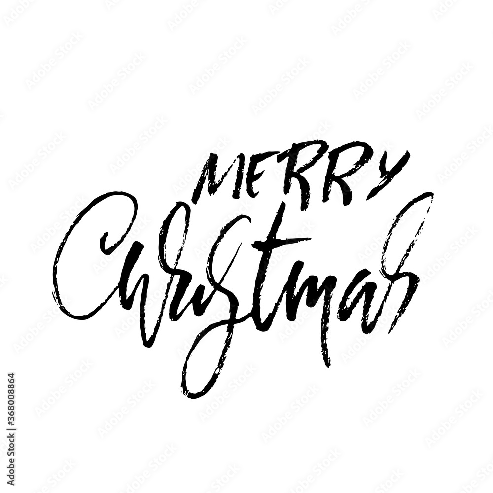 Hand drawn phrase Merry Christmas. Grunge lettering design. Vector typography vector illustration. Hand drawn phrase Merry Christmas. Grunge lettering design. Vector typography vector illustration.