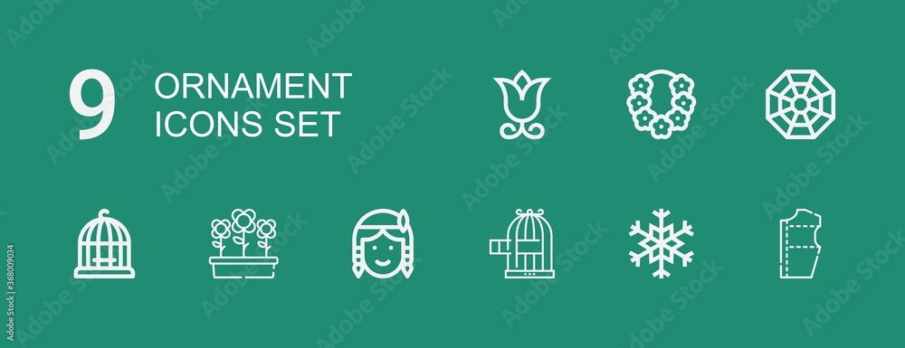 Editable 9 ornament icons for web and mobile Editable 9 ornament icons for web and mobile