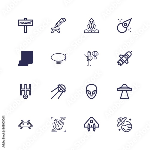 Editable 16 rocket icons for web and mobile