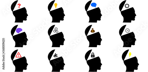 nachdenken icon pack, Kopf offen