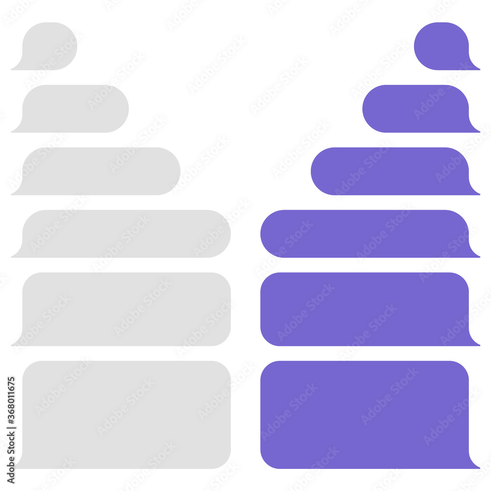 Blank vector message bubbles. Chat or messenger speech bubble. SMS text frame. Short message sending. Blank vector message bubbles. Chat or messenger speech bubble. SMS text frame. Short message sending.