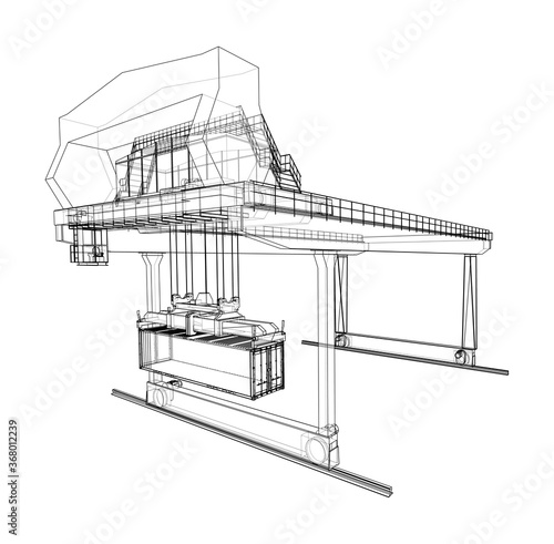 Rail-mounted gantry container crane outline