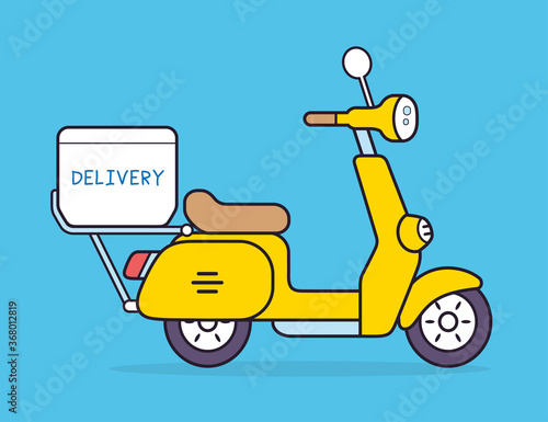 Scooter delivery cartoon