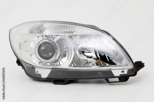 Fotografie car spare part headlights on white background