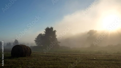 timelapse foggy morning over the river