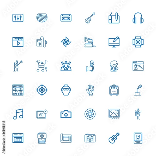 Editable 36 studio icons for web and mobile