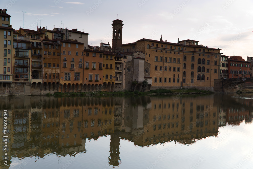 The landscape of the Arno River in Florence
