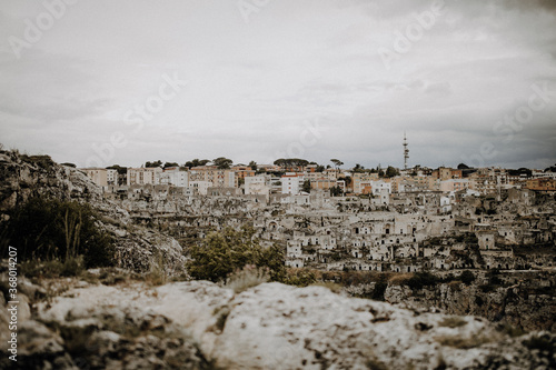 Blick auf Altstadt von Matera in Italien 