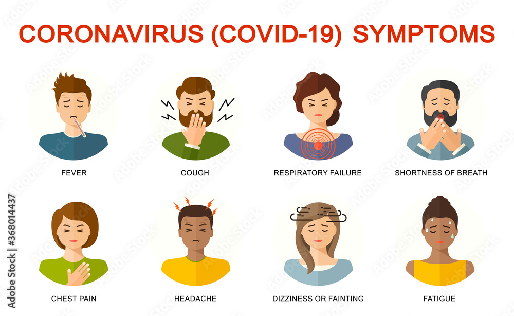 2019-nCoV covid-19 symptoms. Coronovirus alert. People with chinese dangerous diseas. Set of isolated vector illustration, flat style. Coronovirus symptoms background. 2019-nCoV covid-19 symptoms. Coronovirus alert. People with chinese dangerous diseas. Set of isolated vector illustration, flat style. Coronovirus symptoms background.