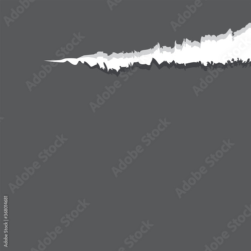paper grey with tear marks for banner copy space, paper rip torn gray rectangle background, grey paper with edge tear, sheet paper card rip for advertising message text, notepaper memo torn texture