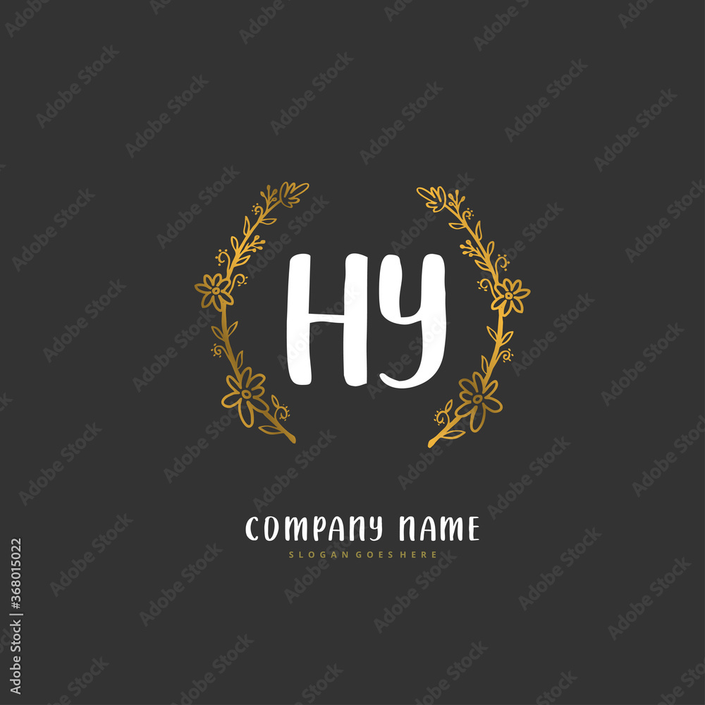 H Y HY Initial handwriting and signature logo design with circle. Beautiful design handwritten logo for fashion, team, wedding, luxury logo. H Y HY Initial handwriting and signature logo design with circle. Beautiful design handwritten logo for fashion, team, wedding, luxury logo.