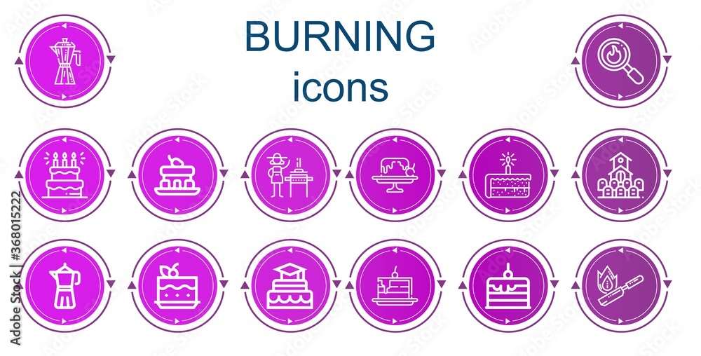 Editable 14 burning icons for web and mobile Editable 14 burning icons for web and mobile