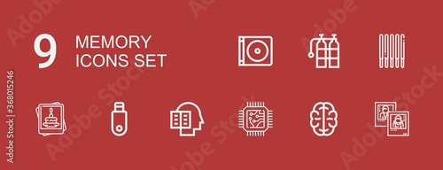 Editable 9 memory icons for web and mobile