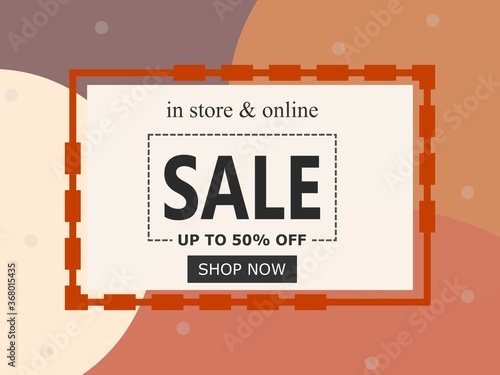 Sale promo flyer mocha color fall theme shop now.