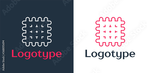 Logotype line Cracker biscuit icon isolated on white background. Sweet cookie. Logo design template element. Vector.