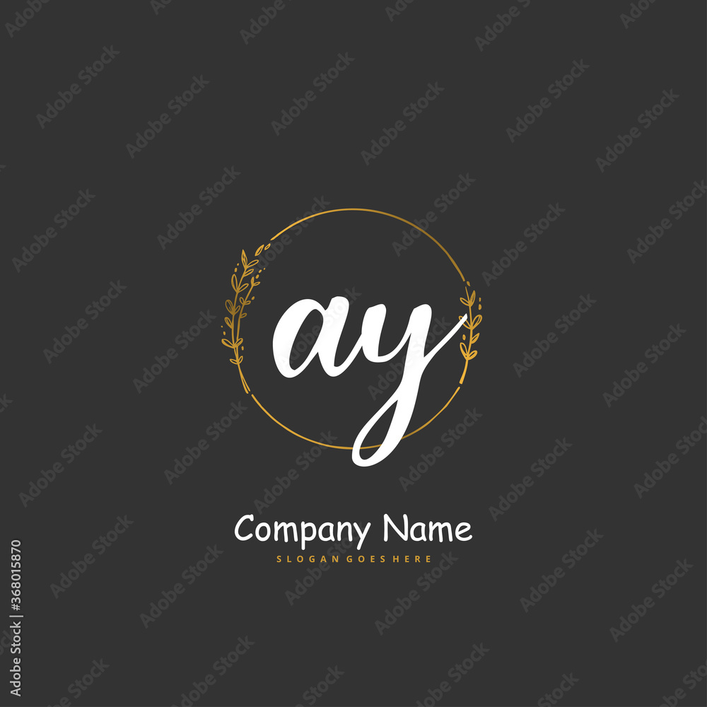 A Y AY Initial handwriting and signature logo design with circle. Beautiful design handwritten logo for fashion, team, wedding, luxury logo. A Y AY Initial handwriting and signature logo design with circle. Beautiful design handwritten logo for fashion, team, wedding, luxury logo.