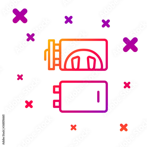 Color line Crematorium icon isolated on white background. Gradient random dynamic shapes. Vector.