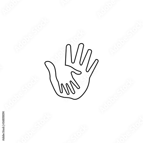 Baby palm on adult palm sign eps ten