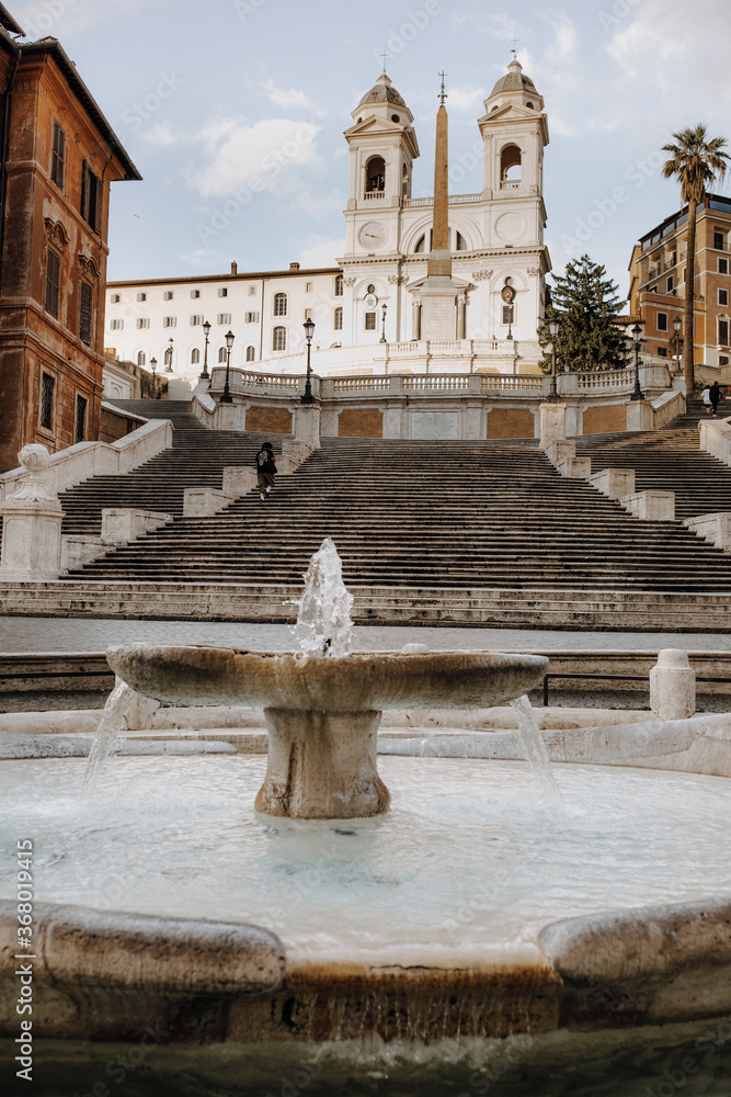 Spanische Treppe in Rom ohne Touristen