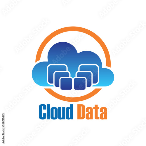 cloud storage service logo isolated on white background. vector illustration