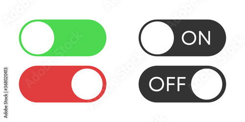 Turn on and turn off flat button vector