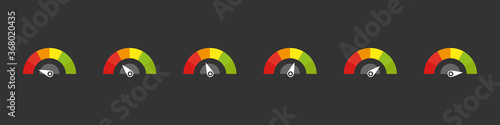 Set of indicators score on a black background