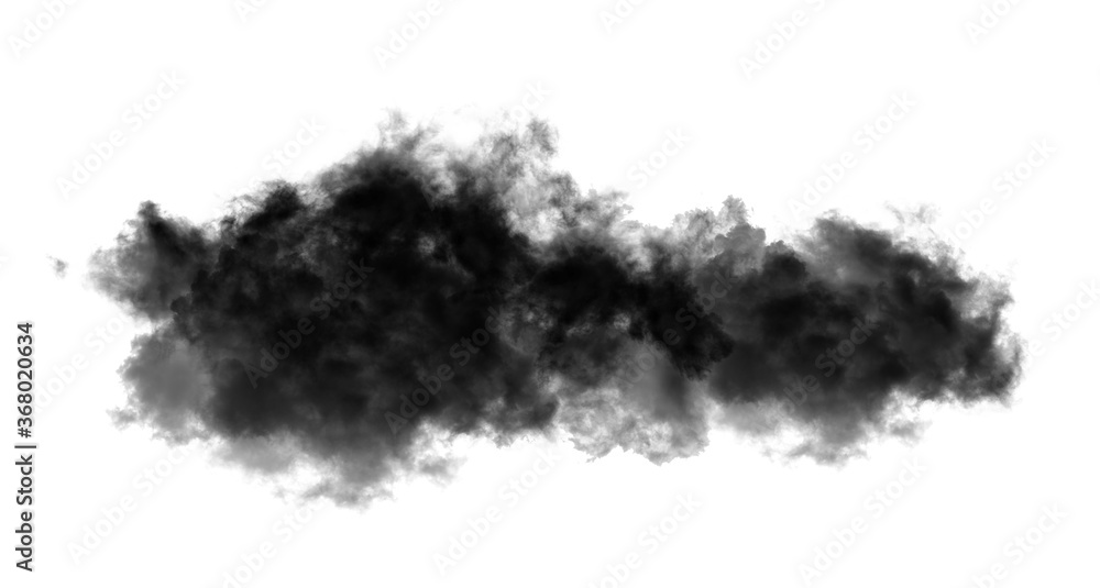 Black clouds or smoke on  white background