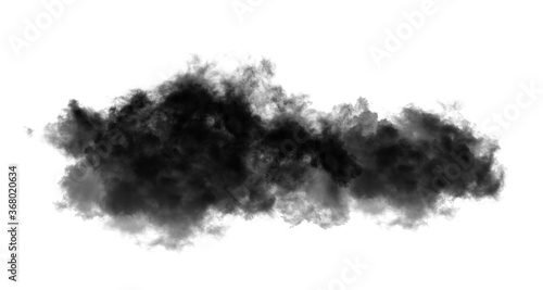 Black clouds or smoke on white background