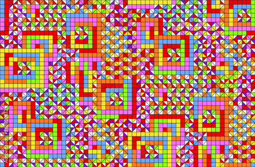 Seamless abstract geometrical square pattern made with colorful square and unique design.
