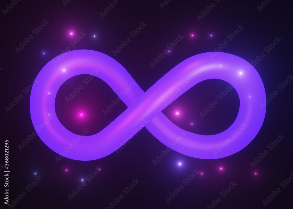 Cosmic Infinity sign or symbol, 3d render Cosmic Infinity sign or symbol, 3d render