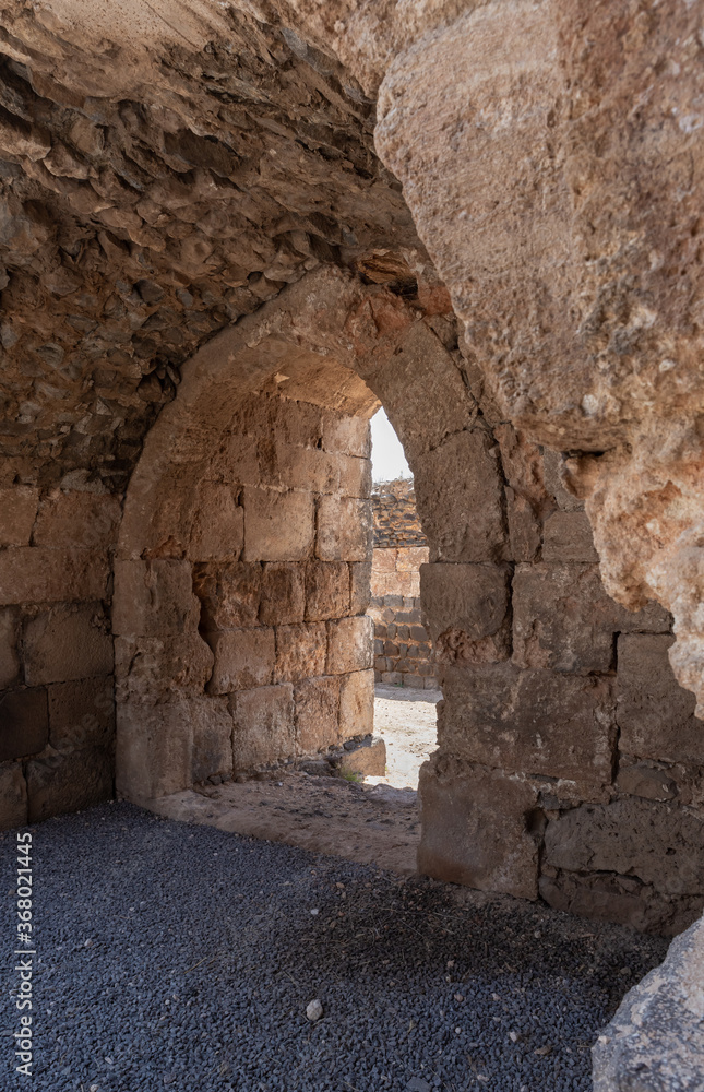 The ruins of the great Hospitaller fortress - Belvoir - Jordan Star - located on a hill above the Jordan Valley in Israel