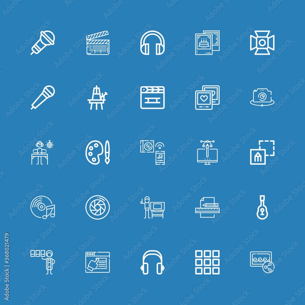 Editable 25 studio icons for web and mobile