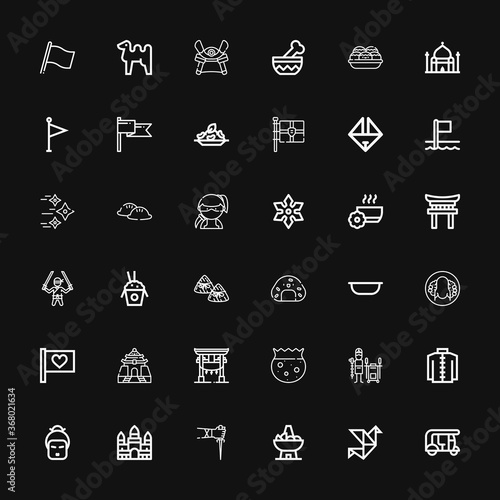 Editable 36 asia icons for web and mobile