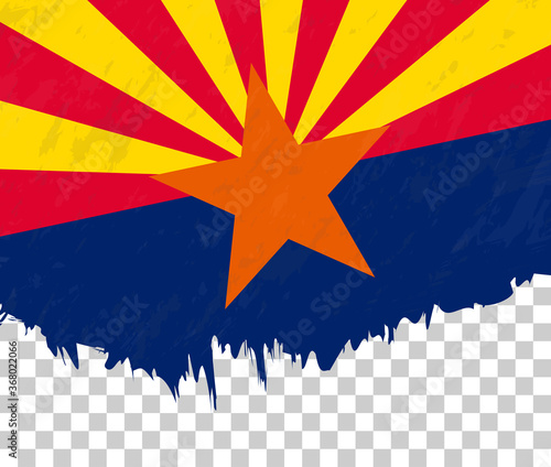 Grunge-style flag of Arizona on a transparent background.