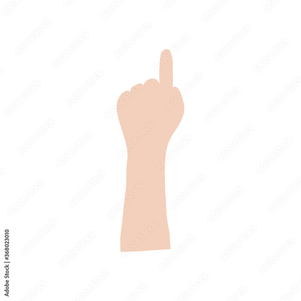 protest concept, hand up with pointer finger icon, flat style protest concept, hand up with pointer finger icon, flat style