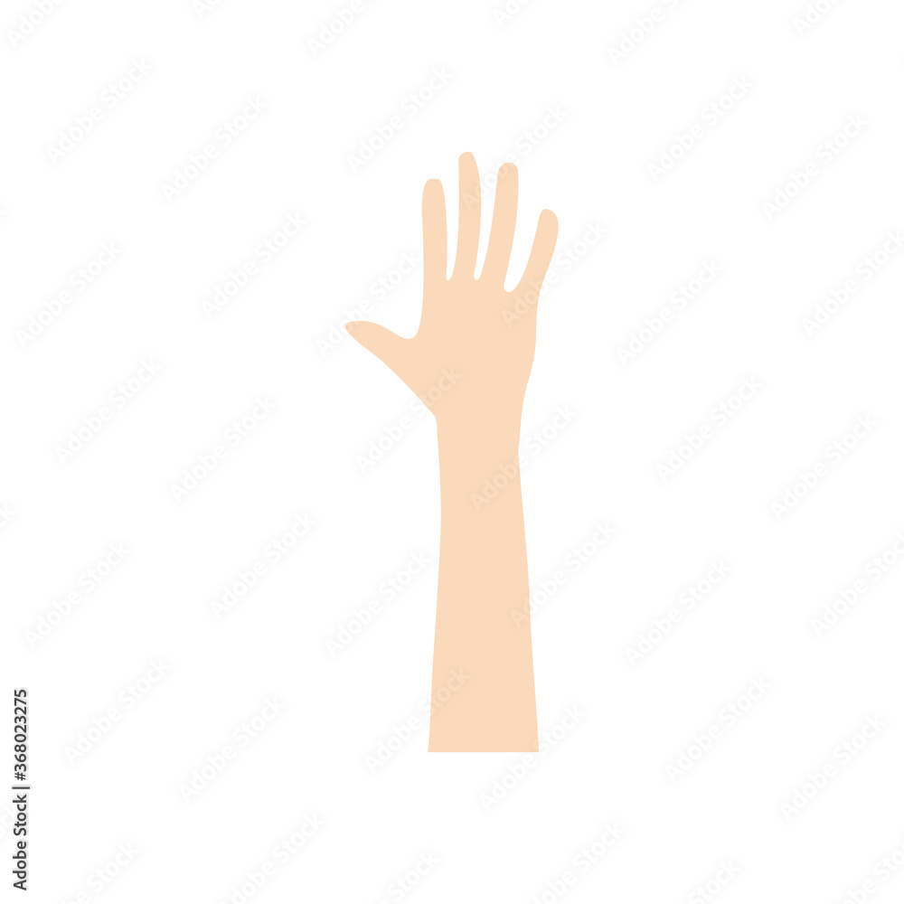 protest concept, human hand up, flat style protest concept, human hand up, flat style