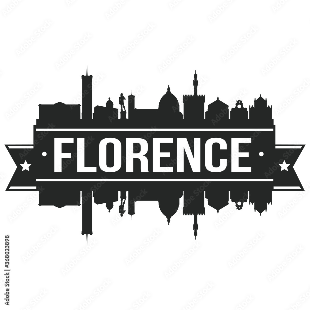 Florence Skyline Stamp Silhouette City Vector Design Art.