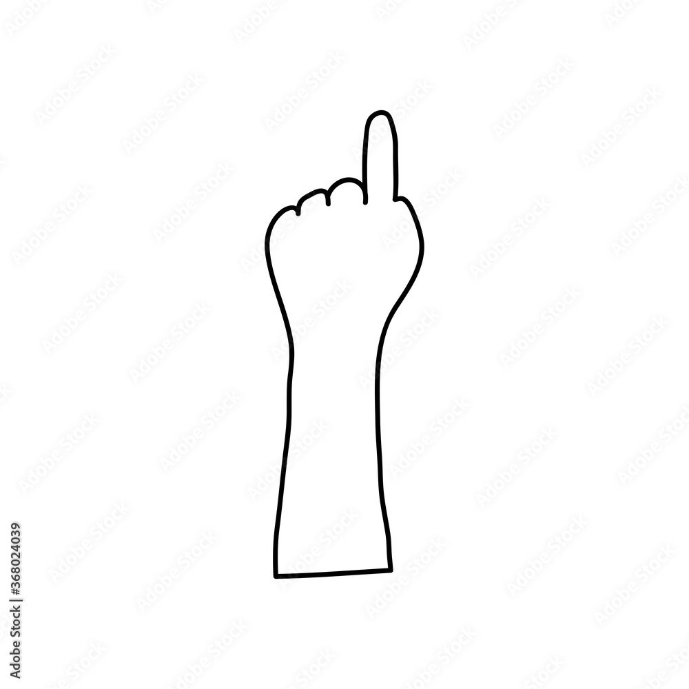 protest concept, hand up with pointer finger icon, line style protest concept, hand up with pointer finger icon, line style