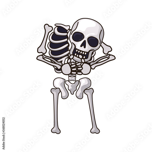 human skeleton movement isolated on white background. vector illustration