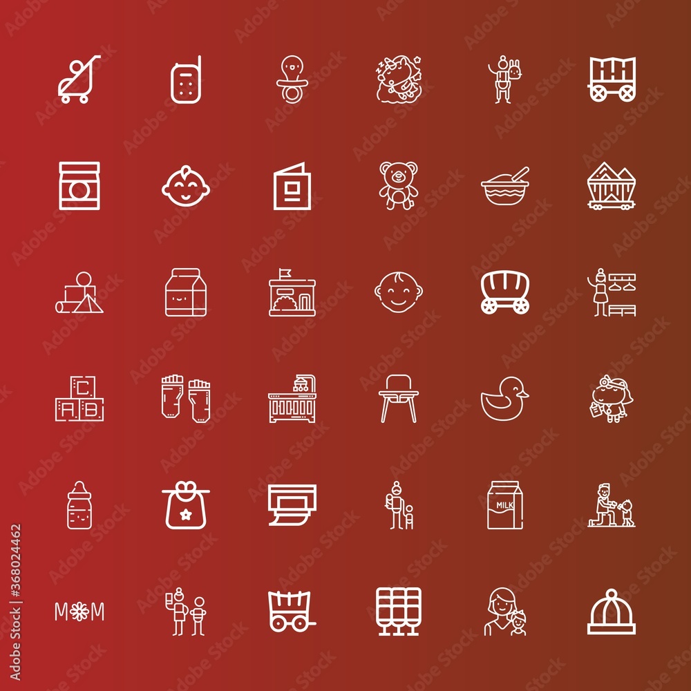 Editable 36 baby icons for web and mobile Editable 36 baby icons for web and mobile