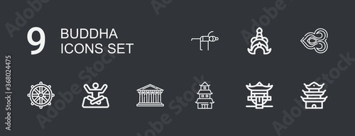Editable 9 buddha icons for web and mobile