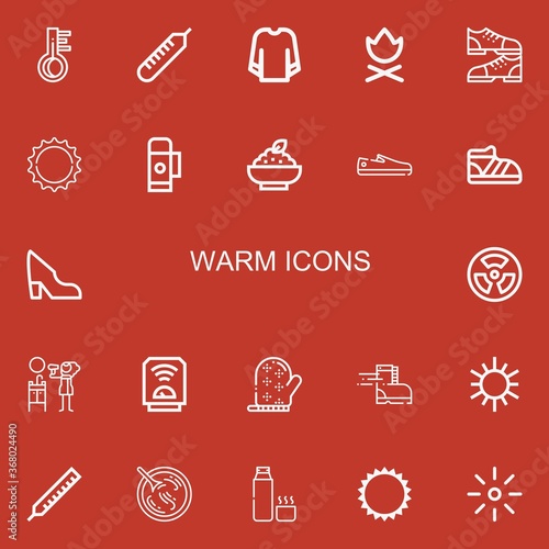 Editable 22 warm icons for web and mobile