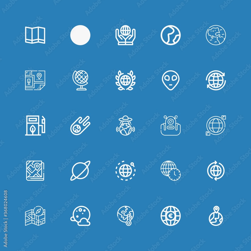 Editable 25 planet icons for web and mobile Editable 25 planet icons for web and mobile