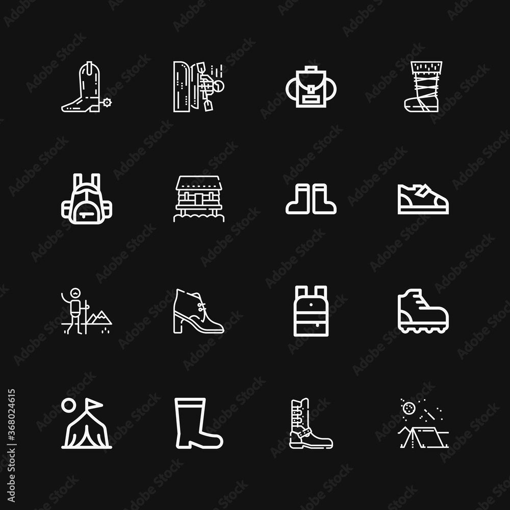 Editable 16 hiking icons for web and mobile Editable 16 hiking icons for web and mobile